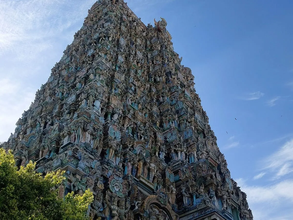 A gopuram of the Meenakshi Amman temple, Madurai