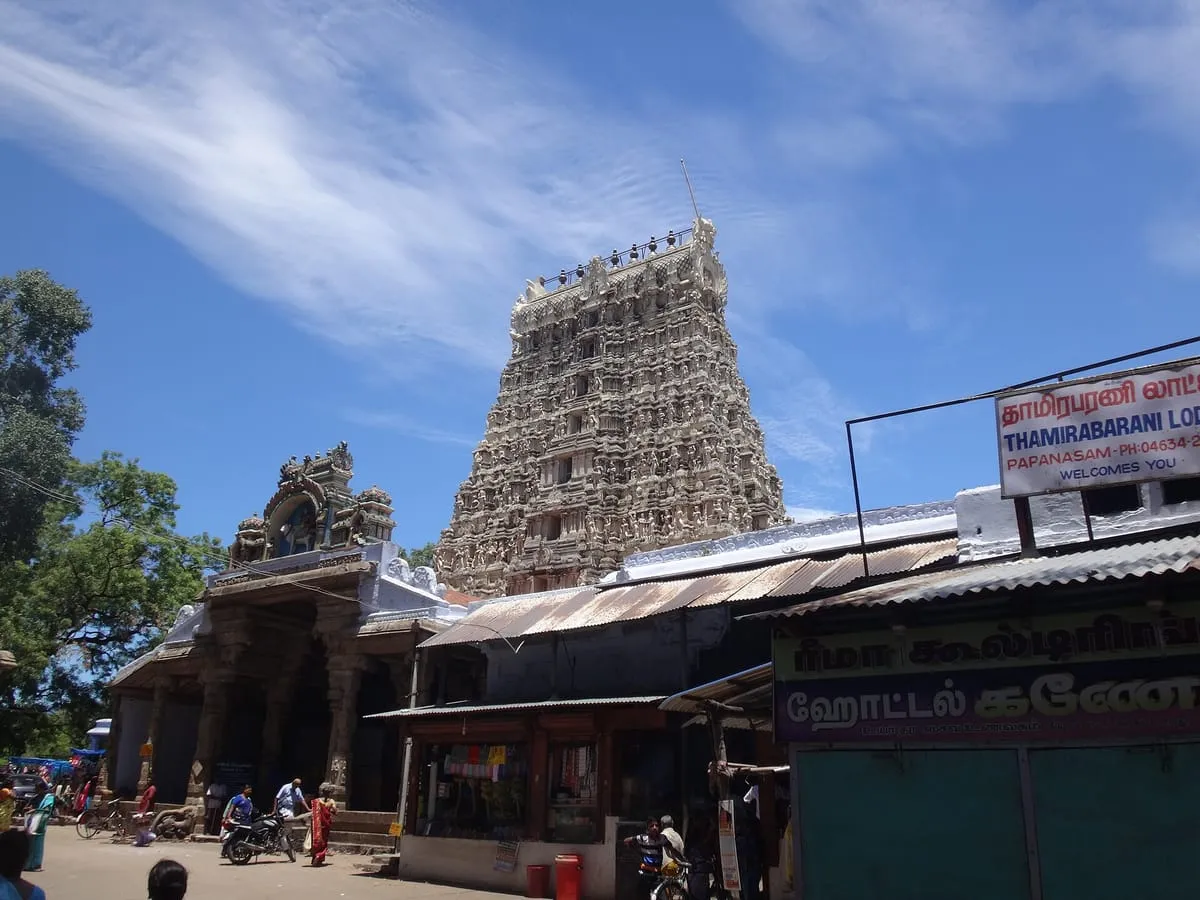 The temple tower at Papanasam